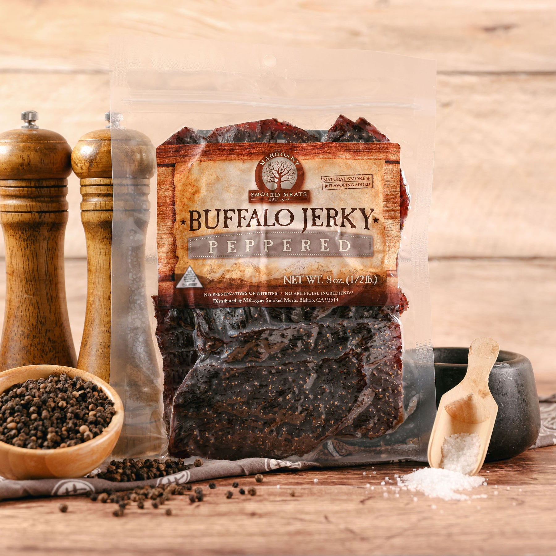 BLACK PEPPERED BUFFALO JERKY